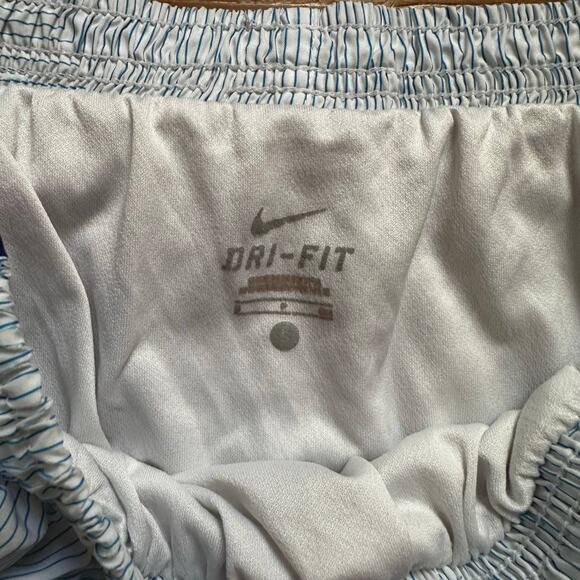 Nike Dri-fit blue white pin striped pink trim lined running shorts SIZE S - Picture 3 of 4